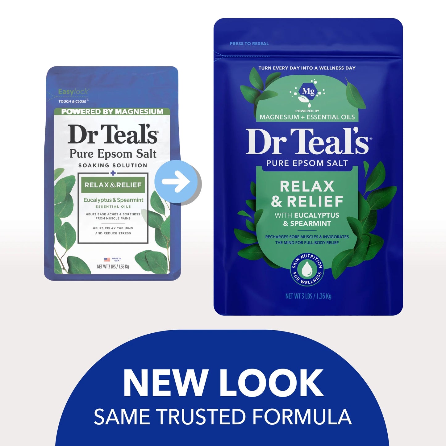 Epsom Salt Magnesium Soak, Relax & Relief with Eucalyptus & Spearmint, 3 Lbs